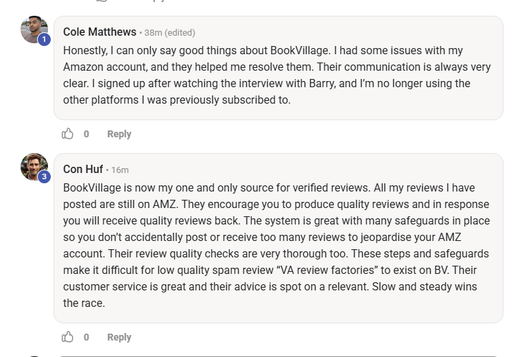 Self-publisher community testimonial 4